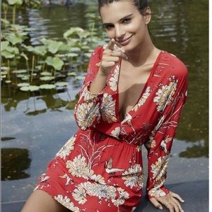 Express bird and floral print dress